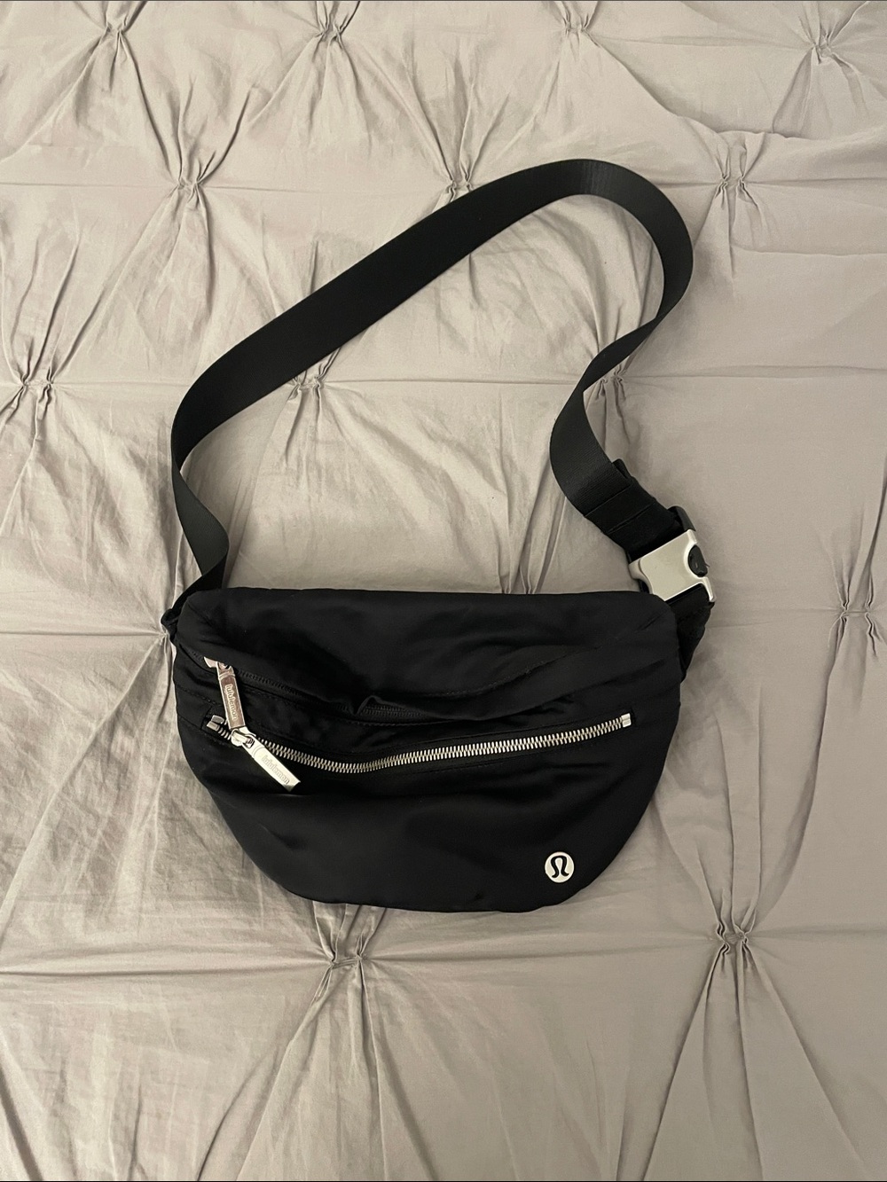 lululemon athletica Black Nylon Waist/Crossbody Bag